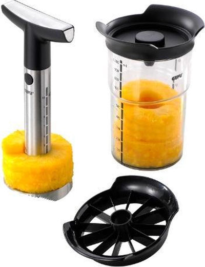 Gefu Ananasentkerner Professional Plus 27,5 cm – inklusive Schneider und Aufbewahrungsbox – Edelstahl