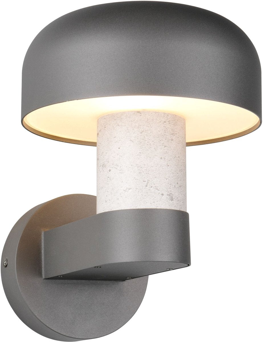 Trio Fraser - Wandleuchte - betonfarben - exkl. 1x E27 4,9 W - Wandmontage - Außenbeleuchtung - IP54