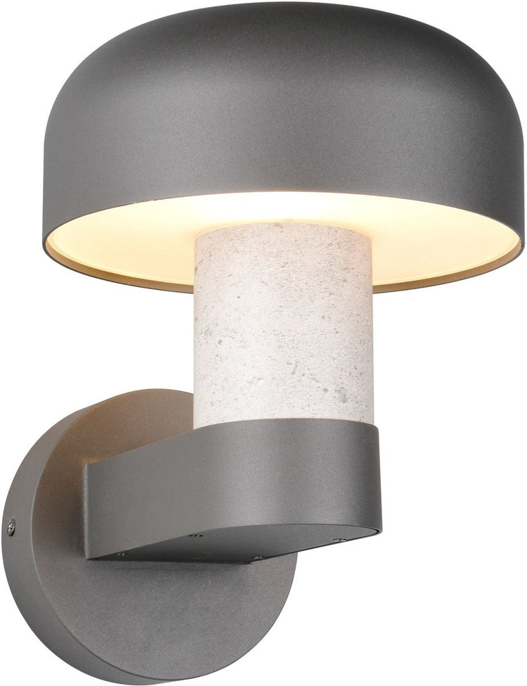 Trio Fraser - Wandleuchte - betonfarben - exkl. 1x E27 4,9 W - Wandmontage - Außenbeleuchtung - IP54