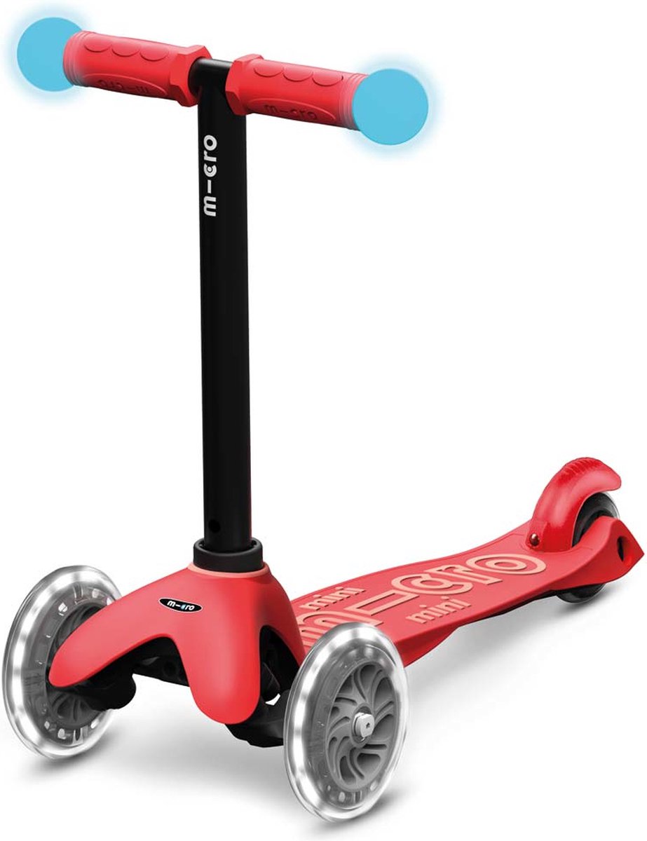 Micro mini2grow Deluxe Magic LED | Roller in Rot für Kinder ab 12 Monaten | maximal 50 kg