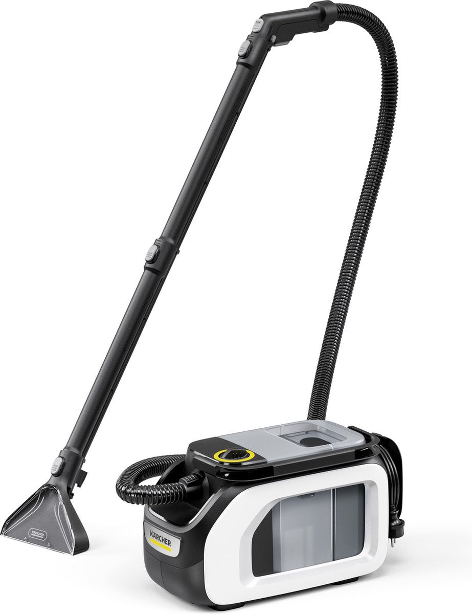Kärcher SE 3 Compact Home Boden-Teppichreiniger – Fleckenreiniger – Behälter 2,9 l – inkl. Reinigungsflüssigkeit 100 ml – geeignet für u.a. Autositze – Bürostühle – Sofas – Hundekörbe, Teppiche, Vorleger, Baby- und Kinderstühle