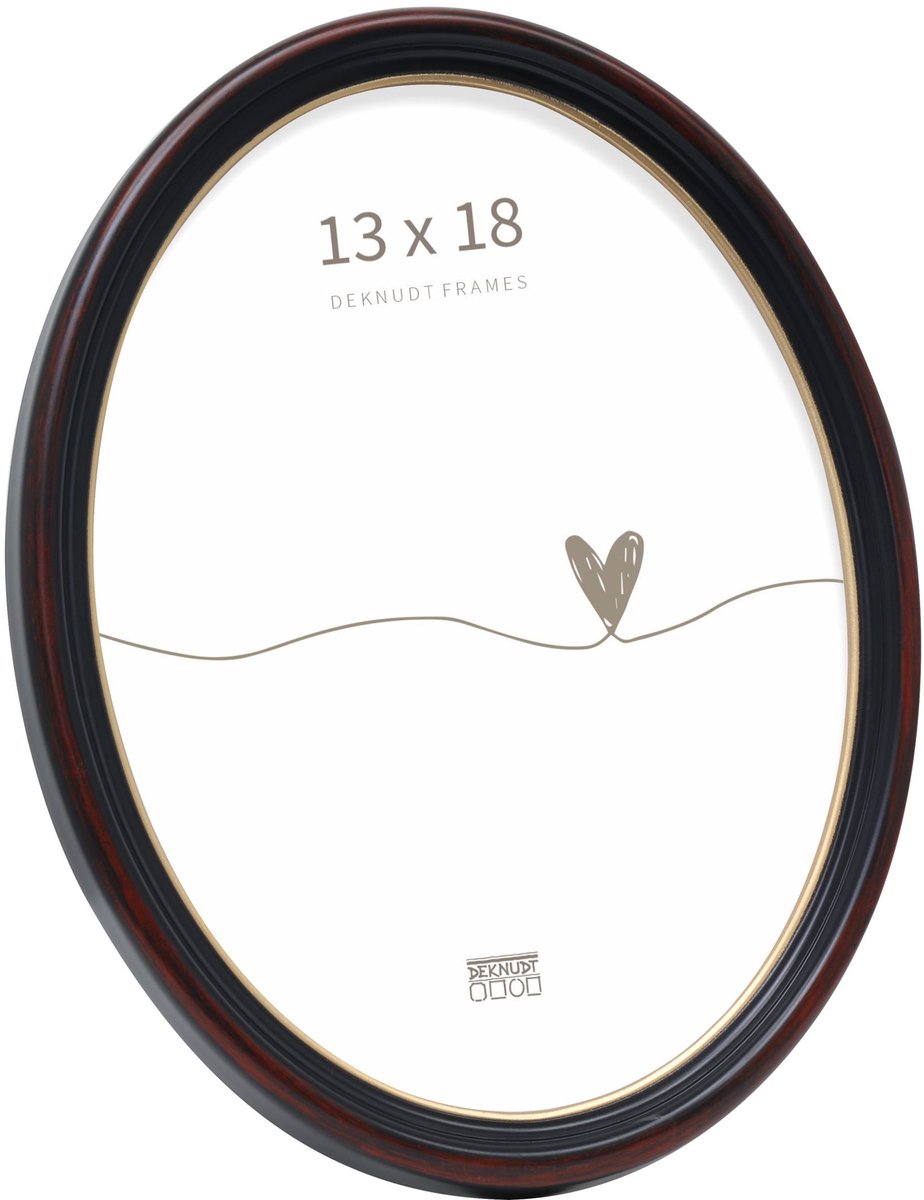 Deknudt Frames Fotorahmen S100F9 – Schwarzbraun – oval – 13 x 18 cm