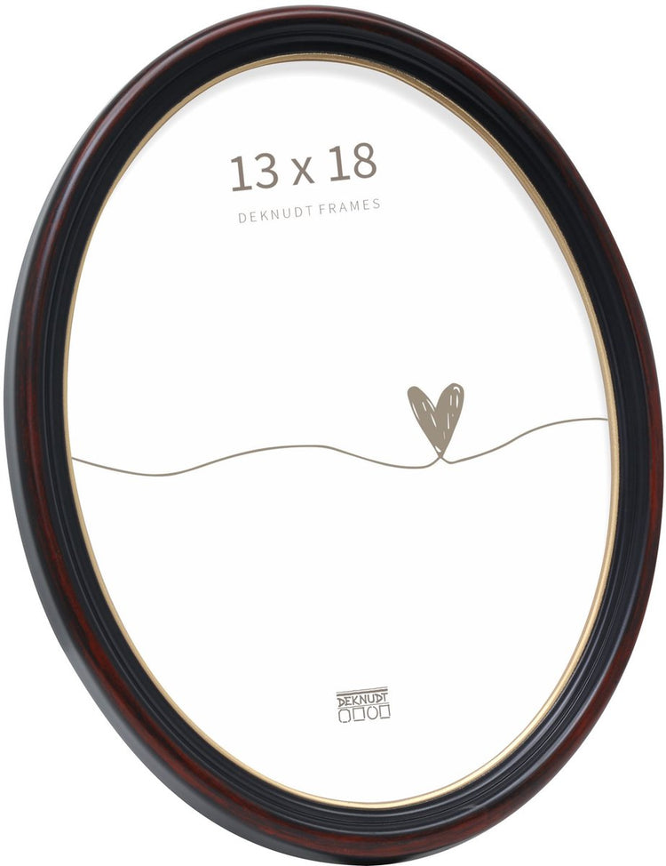 Deknudt Frames Fotorahmen S100F9 – Schwarzbraun – oval – 13 x 18 cm