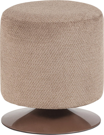 Woood Islen-Hocker mit Drehfuß – Bouclé – braun – 47 x 39 x 39