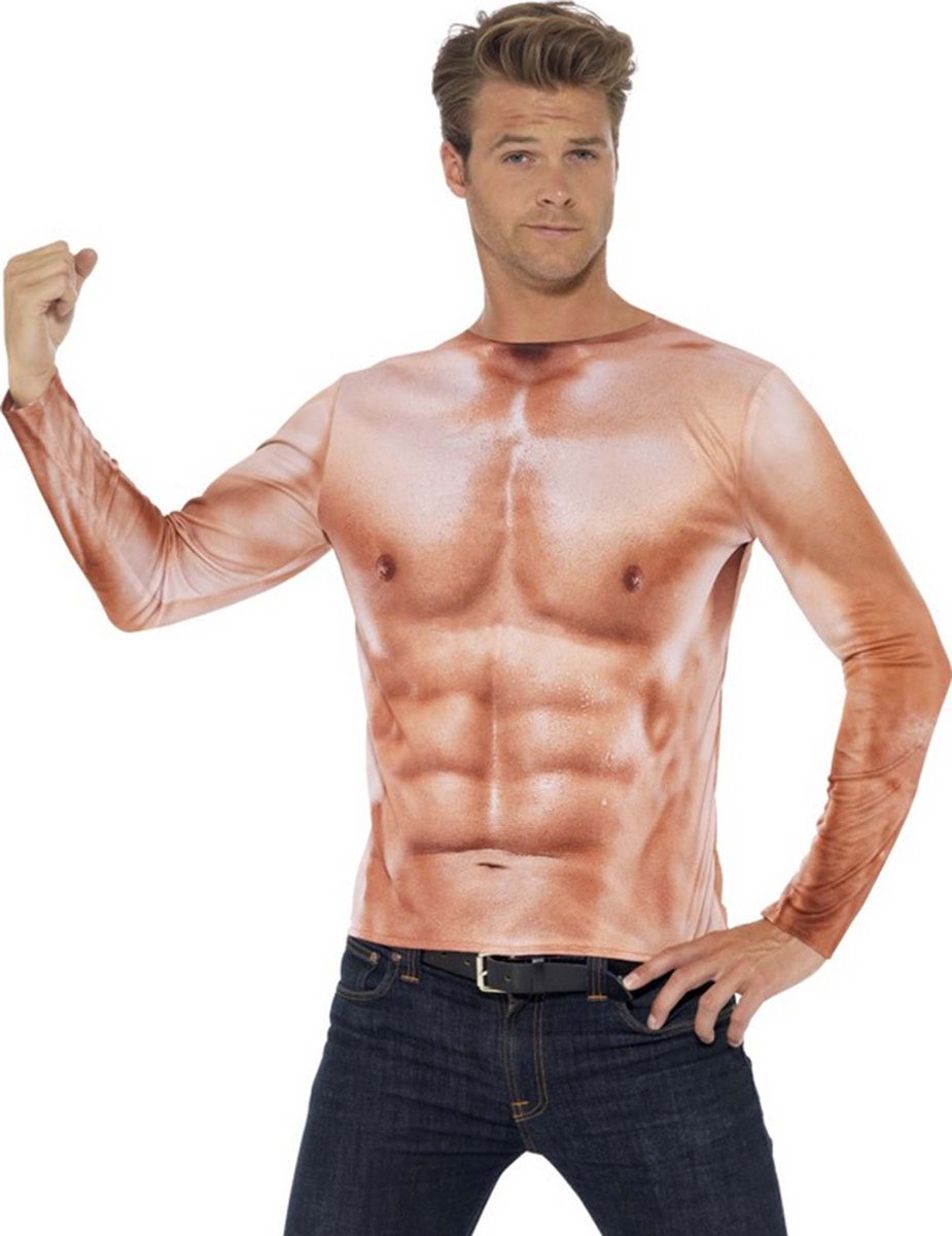 Vegaoo Fake Muscles T-Shirt – Kostüm – Medium
