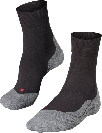 Falke ru4 Anti-Blister Baumwoll-Funktionsmaterial Laufsocken Herren Schwarz – Größe 42-43
