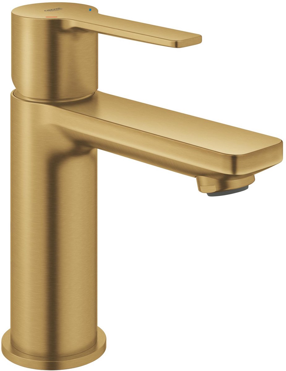 Grohe lineare neue xs-size Waschtischarmatur – Push-Open – Ecojoy – Fastfixation Plus – gebürstet Cool Sunrise