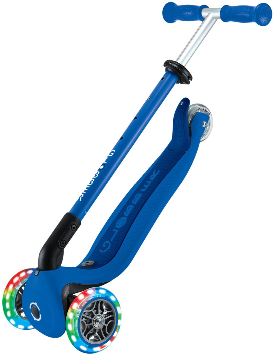 Mitwachsender Globber-Scooter – Go Up Active – Blau – leuchtende Räder – 15 Monate bis 7 Jahre