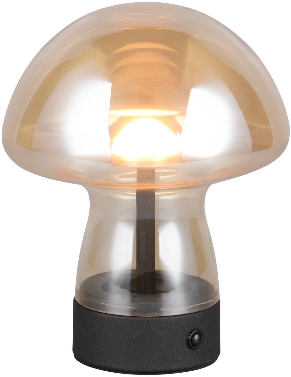 Rl lebe dein Licht Reality Dooley - Tischlampe - Bernstein - inkl. 1x SMD 1,5 W - 4-Stufen-Touch - USB-Anschluss - wiederaufladbar - kabellos