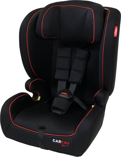 Carkids i-Size-Autositz Jessie – entspricht dem i-Size-R-129-Standard – für Kinder von 76 bis 150 cm – mit Isofix-Top-Tether-Verbindung – schwarz rot