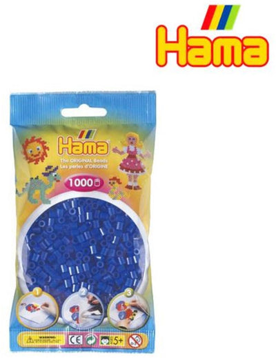 Hama -Eisenperlen 1000 Stück Blau Neon
