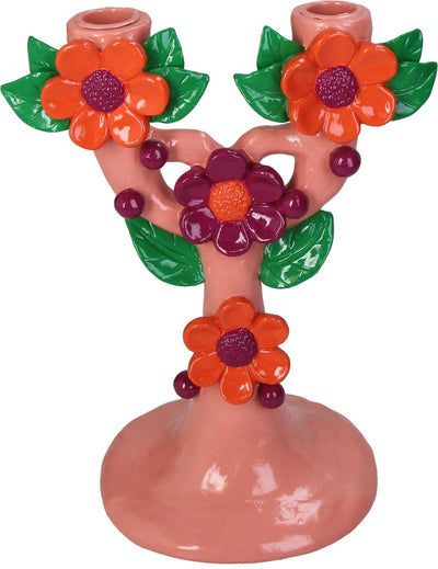 HD Collection Kerzenständer Blumen Polyresin 19,7x13,4x25,6cm