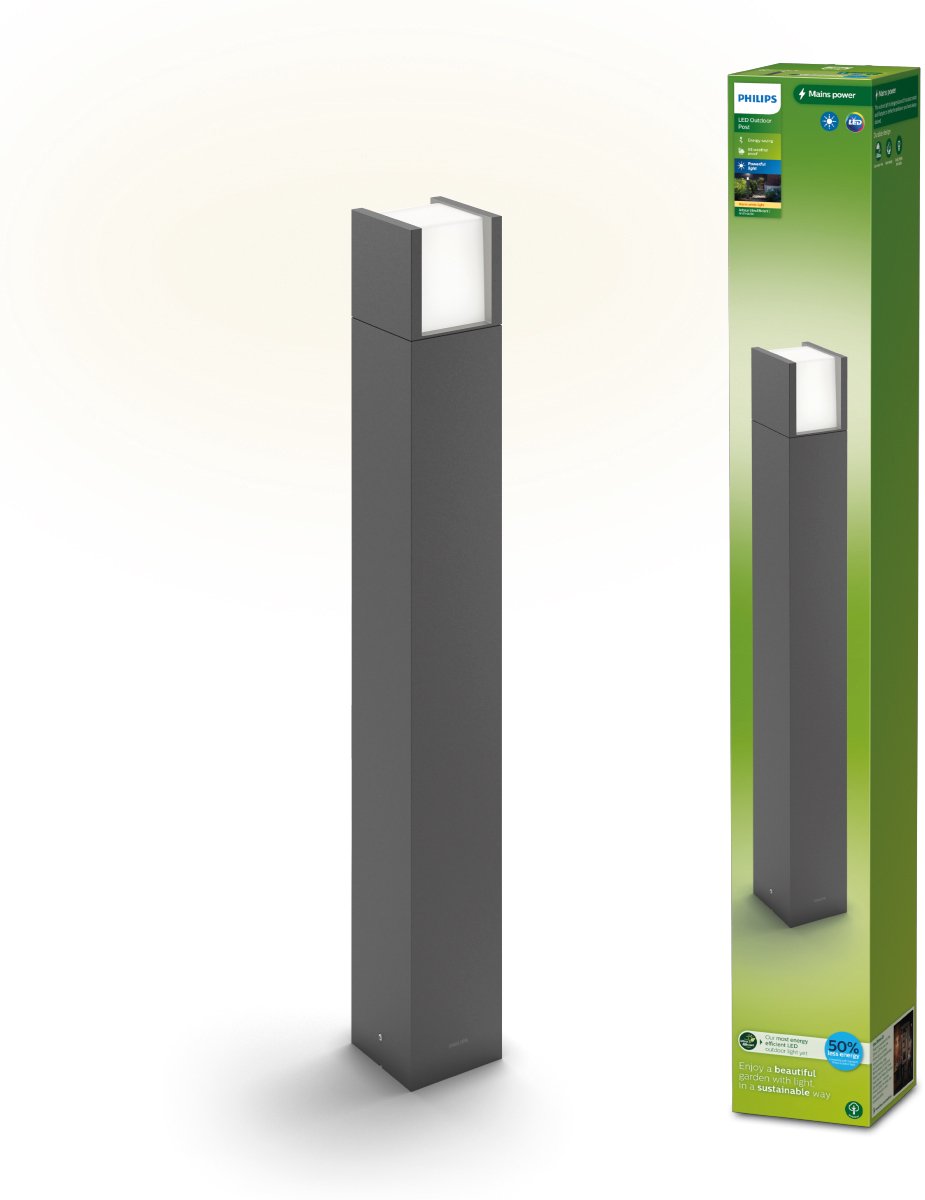 Philips LED Philips Arbor Gartenmast – ultraeffizient – Anthrazit – 4,3 W