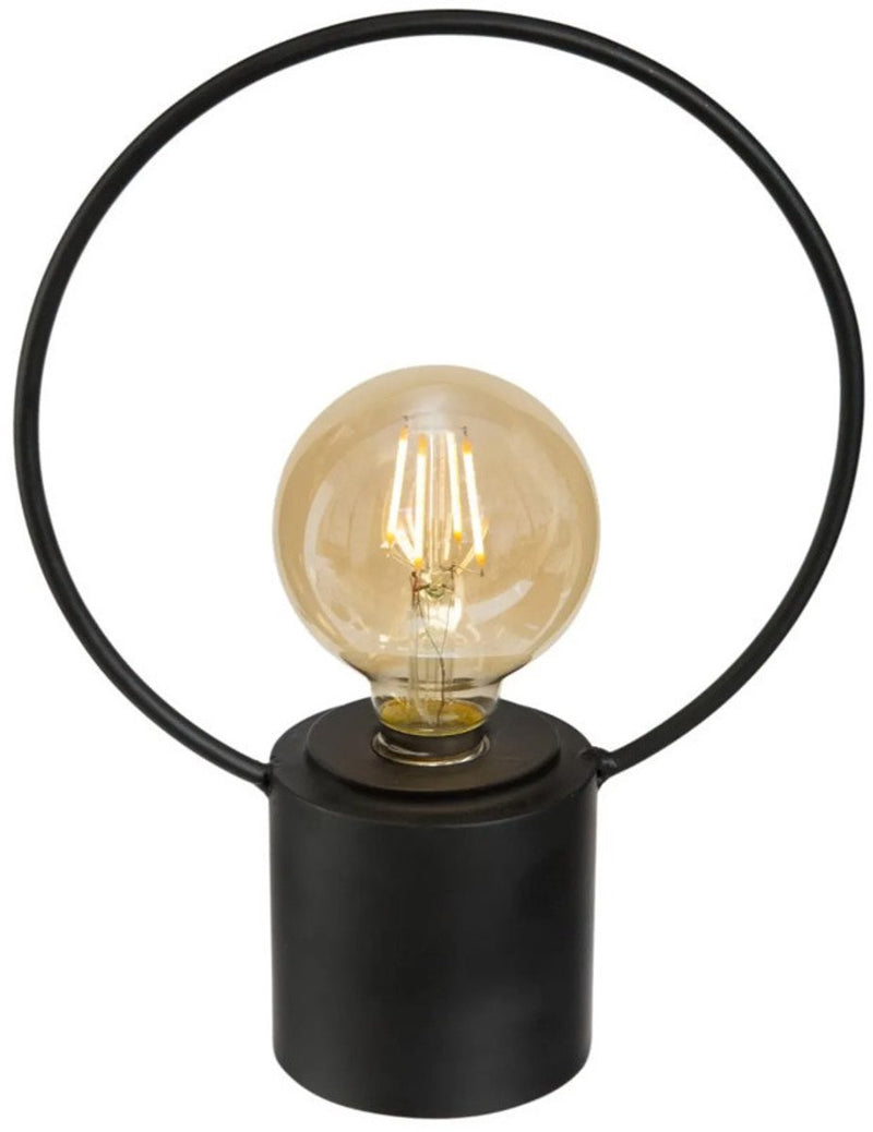 Atmosphera LED-Lampe – Schwarz – Metall – ohne Kabel – H27,5 cm – Vintage – Tischlampe Nachtlampe