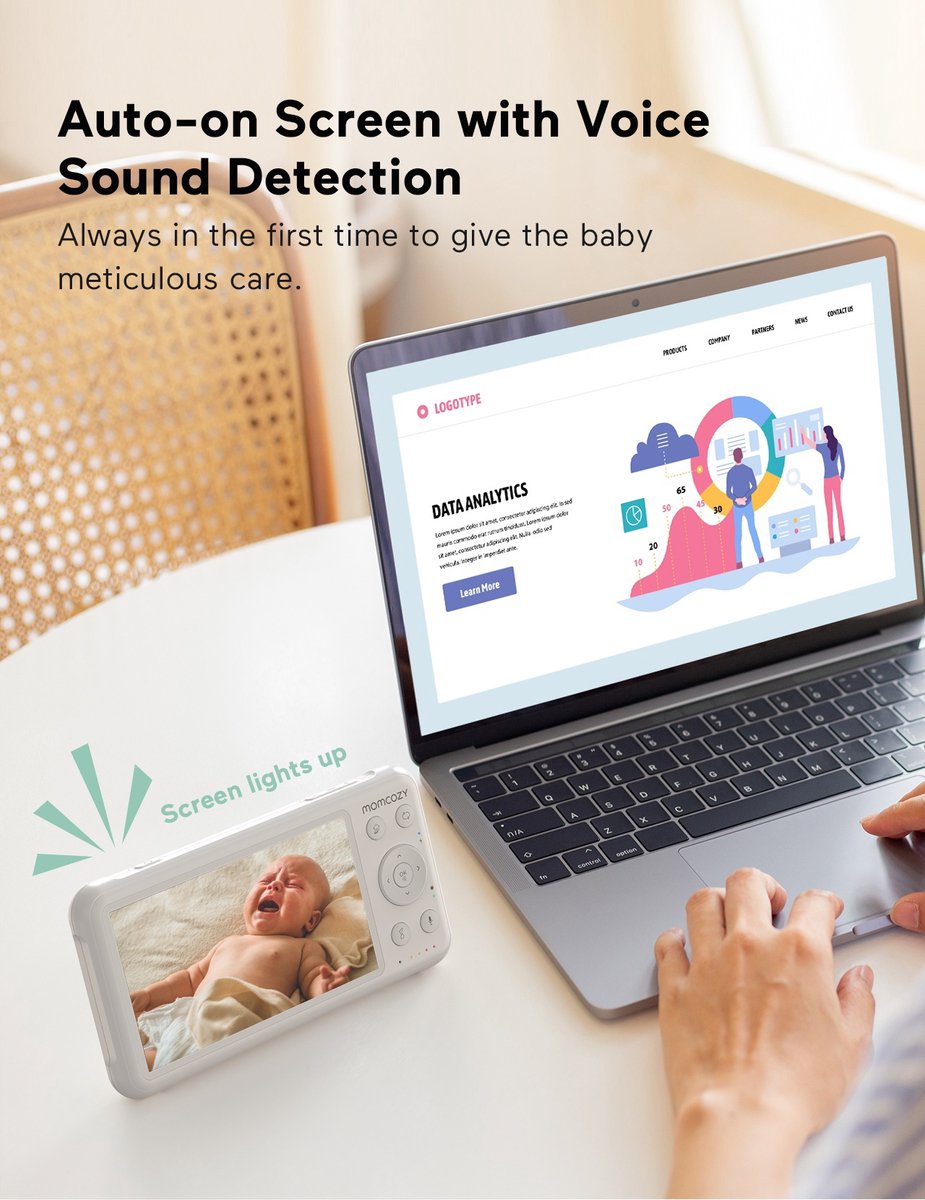 Momcozy Video-Babyphone, 5 Zoll
