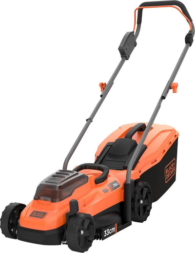 Black+Decker 18 V 33 cm Rasenmäher, 35 l Sammelbox ohne Akku und Ladegerät – bcmw3318n-xj