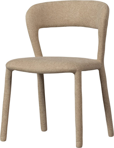 Woood edler Esszimmerstuhl – gewebter Stoff – Sandbeige – 76 x 51 x 56 cm