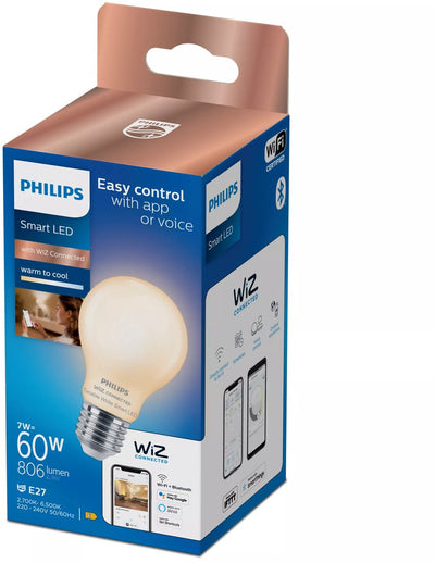 Philips Smart Lighting – Lampe – intelligente LED-Beleuchtung – warmes bis kühles weißes Licht – E27 – 60 W – matt – WLAN
