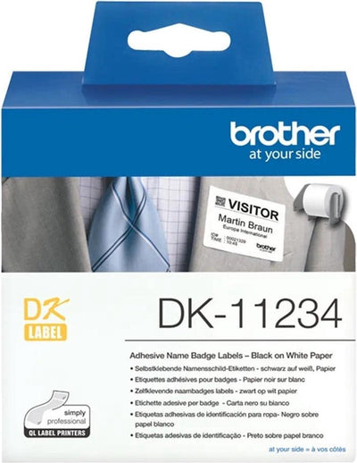 Brother dk11234 – Papier – selbstklebend – schwarz auf weiß – 60 x 86 mm 260 Etiketten (1 Rolle(n) x 260) gestanzte Etiketten – für QL-1100, QL-1110NWB, QL-600B, QL-600G, QL-600R, QL-800, QL-810W, ql-820nwb