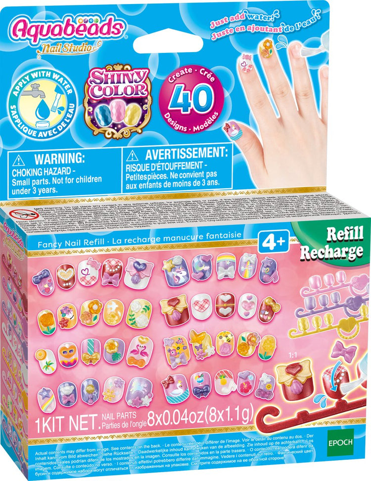 Aquabeads ausgefallene Nagelnachfüllung – 40 Nägel in 8 Farben für Kinder