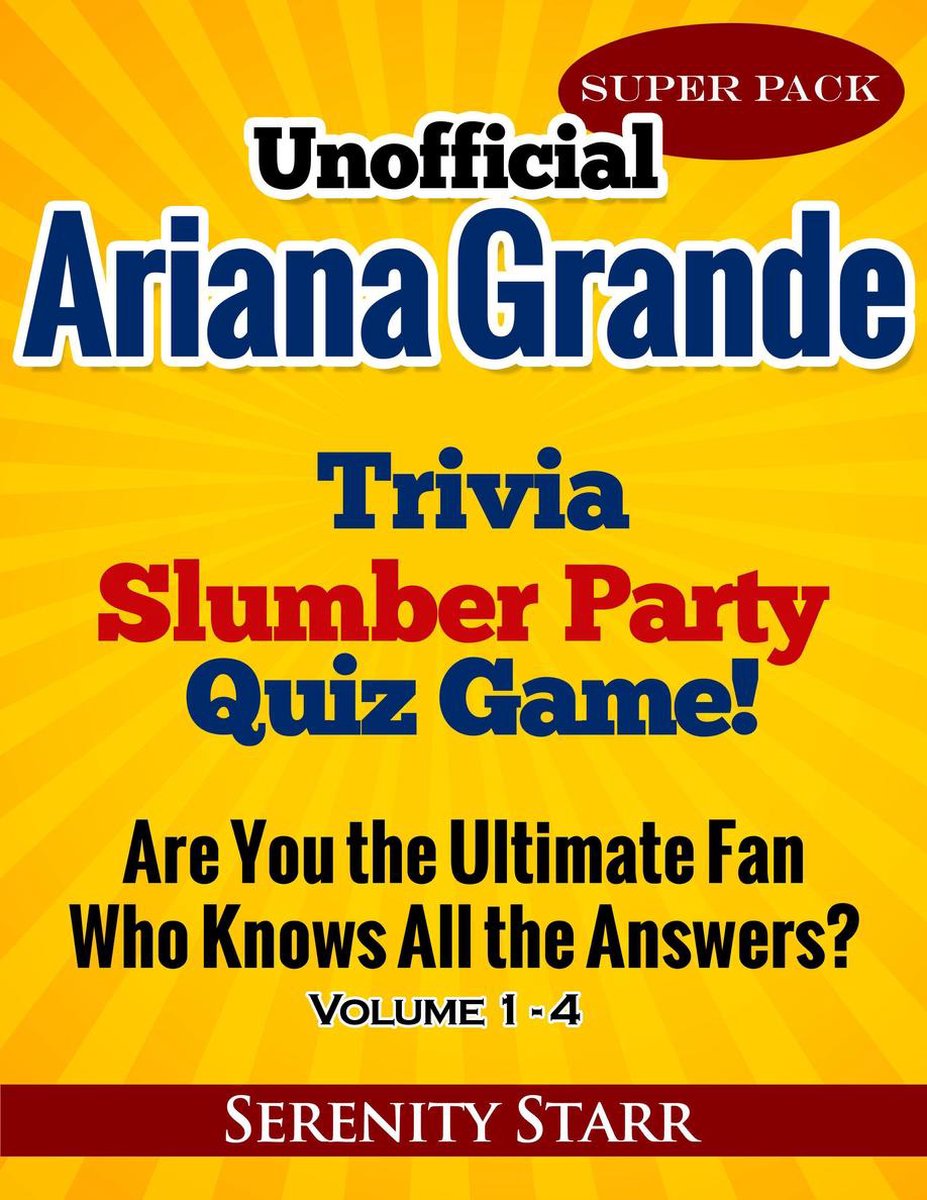 Ty inoffizielles Ariana Grande Trivia Slumber Par Quizspiel Super Pack Bände 1-4