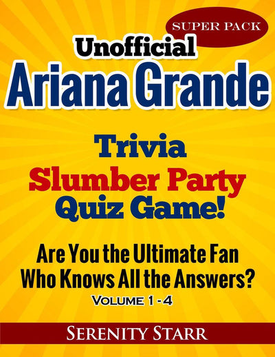 Ty inoffizielles Ariana Grande Trivia Slumber Par Quizspiel Super Pack Bände 1-4