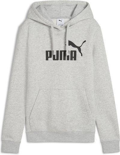 Puma ess Nr. 1 Logo Hoodie FL Damen-Sportpullover – Hellgrau meliert