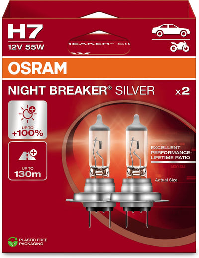 Osram Night Breaker-Serie - Fahrzeugbeleuchtung - H7-Lampe - Silber - lange Lebensdauer