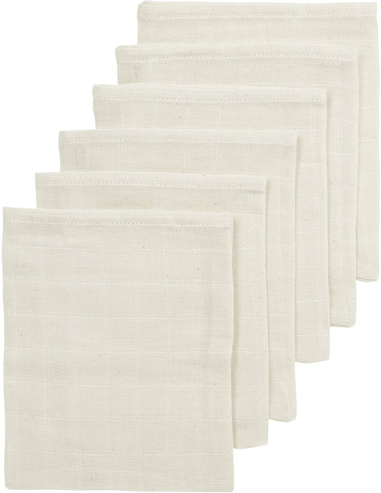 Meyco Baby Nature Waschlappen – hydrophil – 6er-Pack – 20 x 17 cm