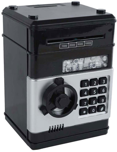 Geldtresor mit Geheimcode schwarz, 19,5 cm