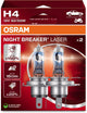 Osram Night Breaker Laser – H4-Halogen-Autolampen – bis zu 150 % mehr Licht und 150 m Sichtbarkeit – 64193nl-2hb – deutsche Qualität – Set mit 2 Lampen