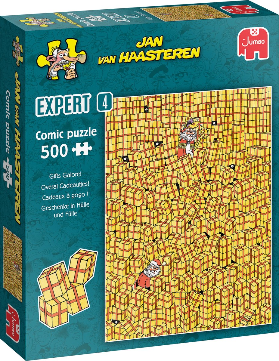 Jan van Haasteren Puzzle - Experte 4 Geschenke überall, 500 Teile.