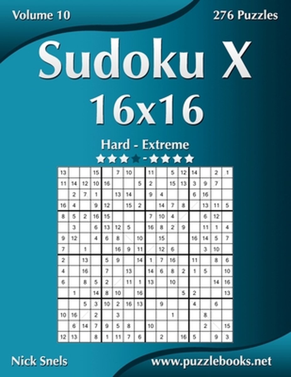 Nick Snels Sudoku x 16x16 Schwer bis Extrem