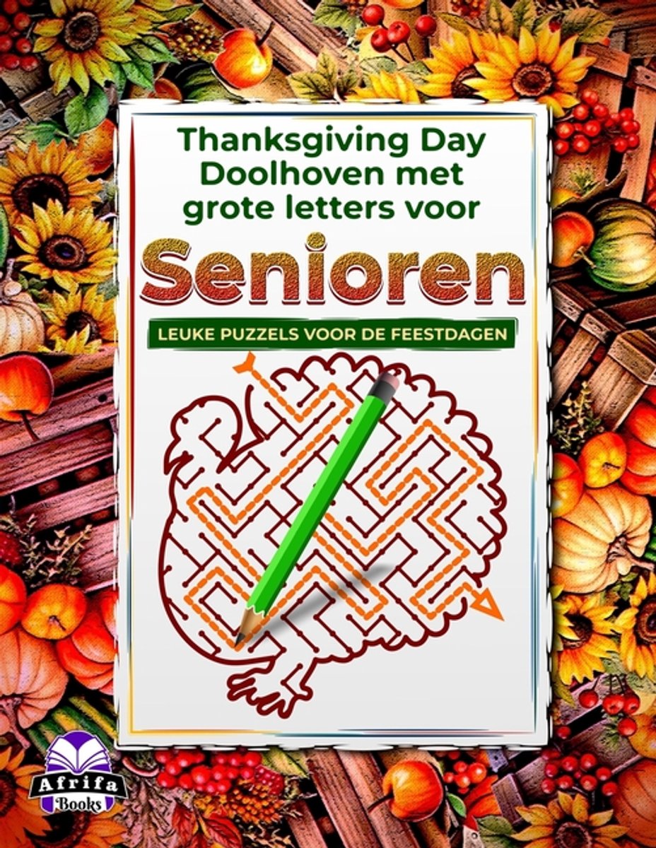 Thanksgiving-Labyrinthe mit großen Buchstaben für Senioren