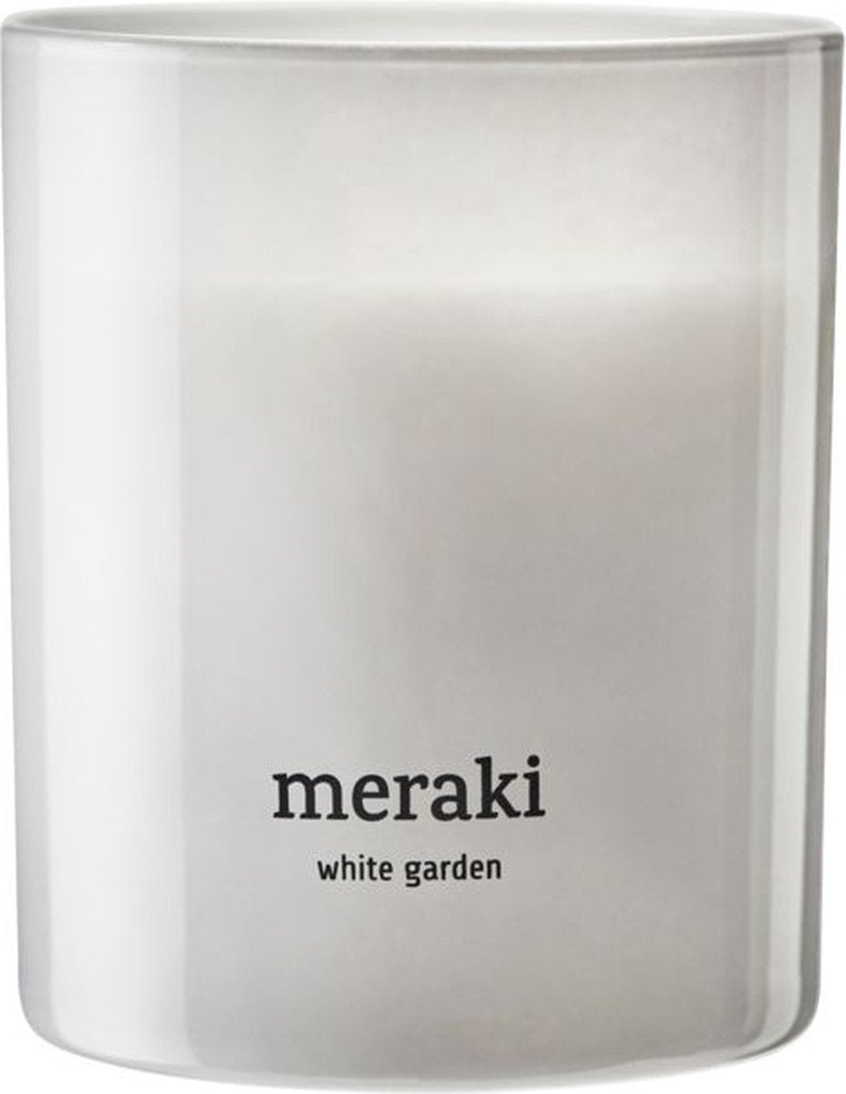 Meraki Duftkerze weiß Garten mittelgroß