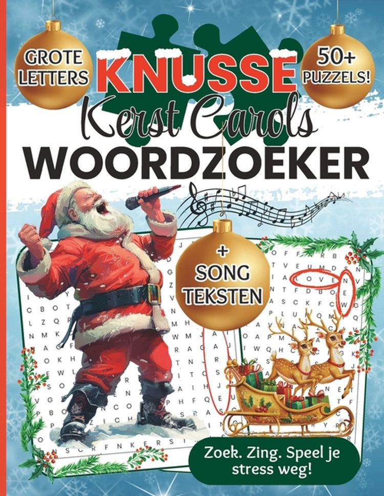 Gemütliche Weihnachtslieder-Wortsuche in großen Buchstaben