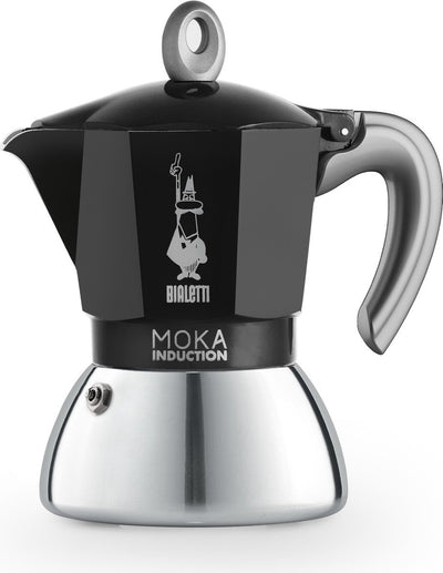 Bialetti Moka Induktion schwarzer Perkolator – 4 Tassen – 150 ml – geeignet für Induktion