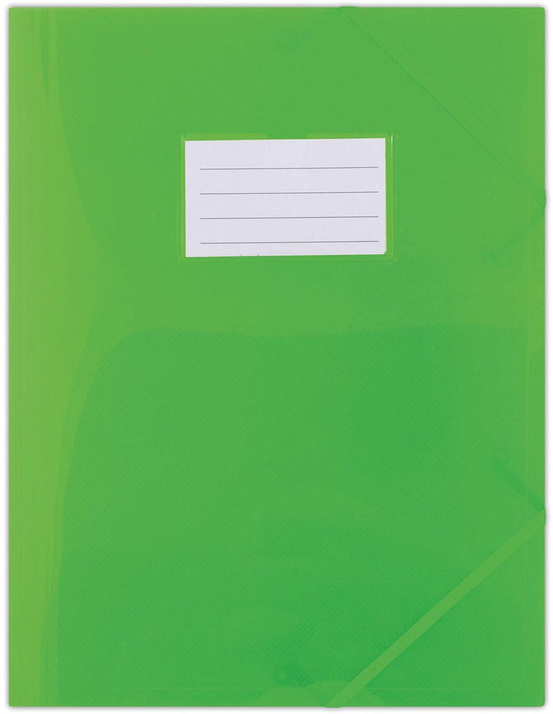 Donau-Dokumentenmappe mit Gummizug, PP, A4, 480 Mikron, 3 Klappen, halbtransparent, grün, Typ 3 Klappen, mit Gummizug, mit Etikettenregister, n.a. Einsteckhülsen – nicht verfügbar. Material – PP-Laschen – nicht verfügbar
