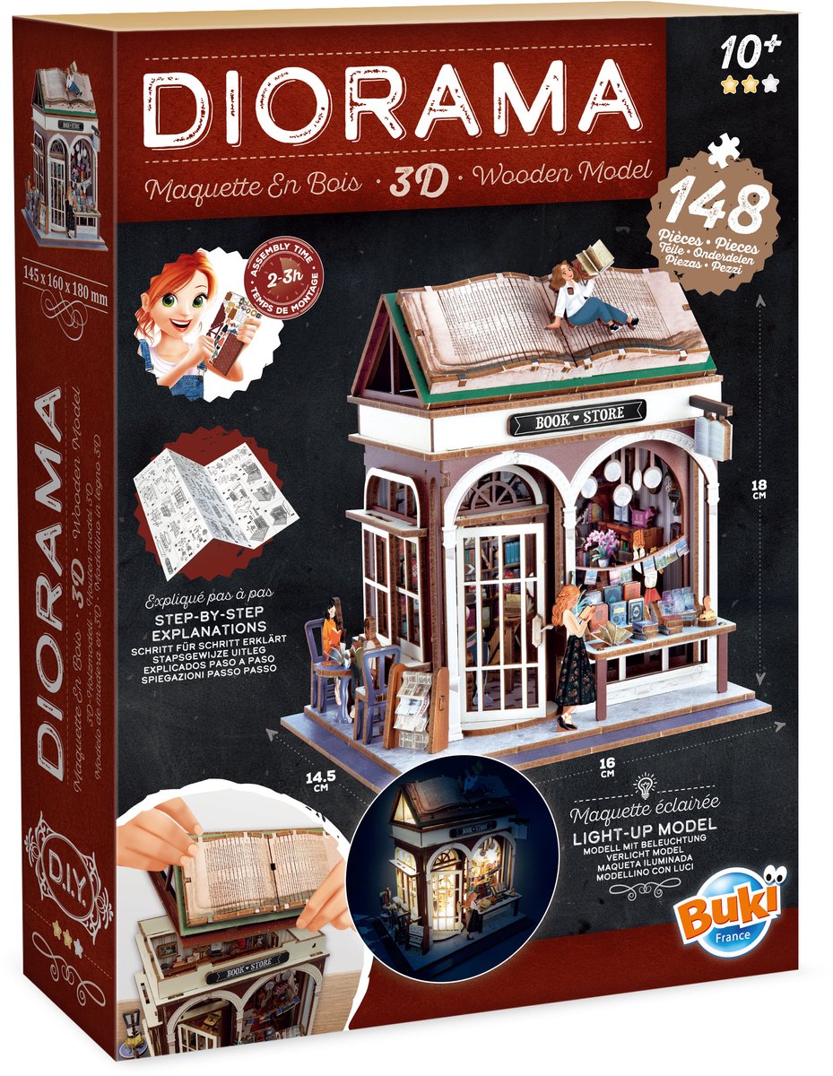Buki France Buki – Modellbausatz – Diorama – Holz – Themenbibliothek