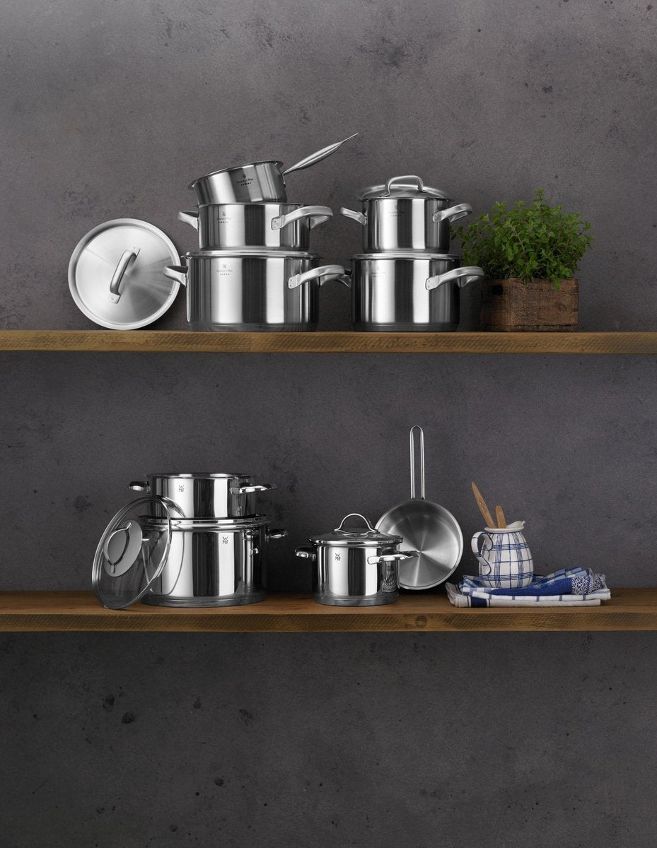 WMF Gourmet Plus - Pfannenset - 5-teilig - Edelstahl - mit Deckel - für alle Herdarten geeignet