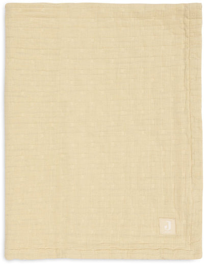 Jollein Babydecke für Kinderbett – 75 x 100 cm – hydrophil – Jacquard – Vanille