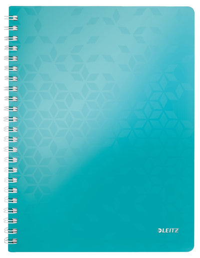 Leitz Wow A4-Notizbuch mit Spiralbindung – 80 Blatt – liniert – FSC-zertifiziert – Eisblau