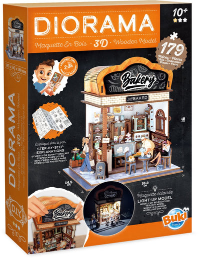 Buki Frankreich Buki – Modellbausatz – Diorama – Holz – Miniatur-Bäckerei