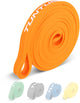Tunturi Powerband – Widerstandsband 2 bis 15 kg – Klimmzug-Widerstandsband – Fitness-Gummiband – 104 cm – inkl. Trainings-App – Orange