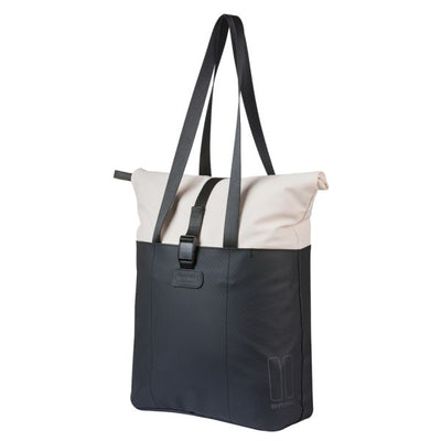 Basil Shopper Vive Mik Hooks 15–20 l, gebrochenes Weiß, Schwarz