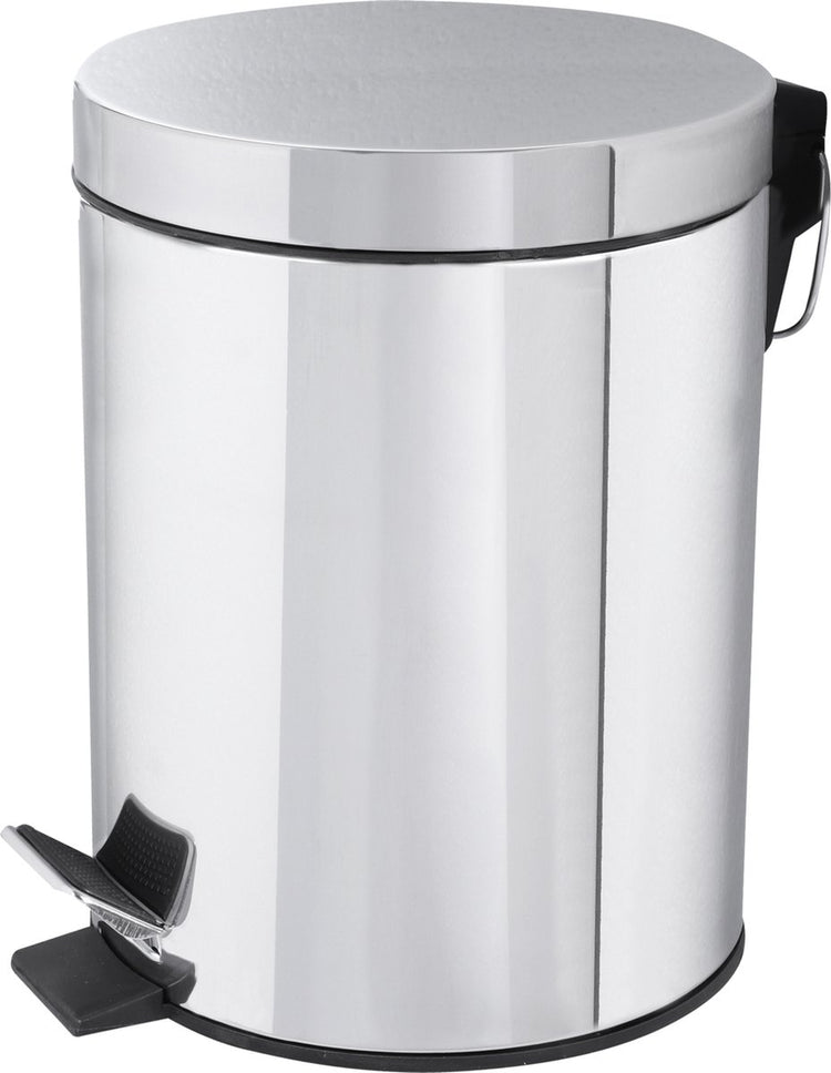 Differnz Treteimer Chrom - Badezimmerabfalleimer - Abfalleimer - 5 Liter