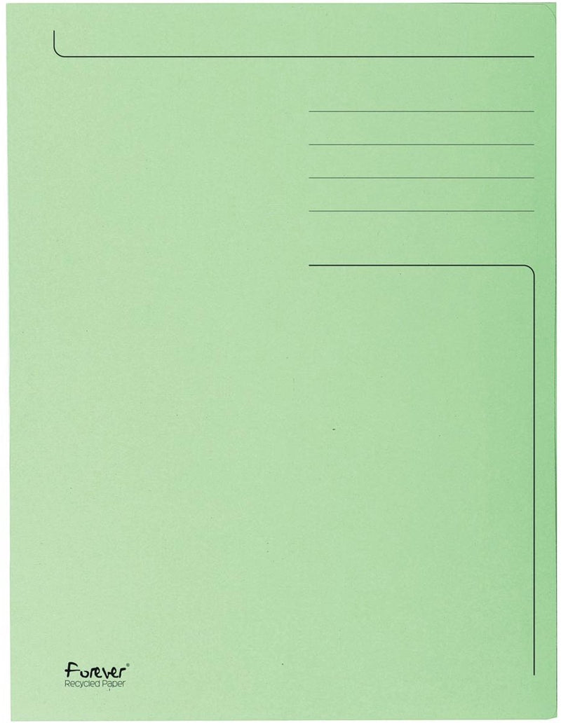 Exacompta 50x Forever® bedruckte Mappe mit 3 Klappen – 280 gm2 – 24,5 x 35 cm für Folio – Grasgrün – 449013e