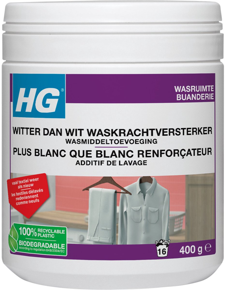 Hg weißer als weißer Waschmittel-Booster, Waschmittelzusatz, 400 g