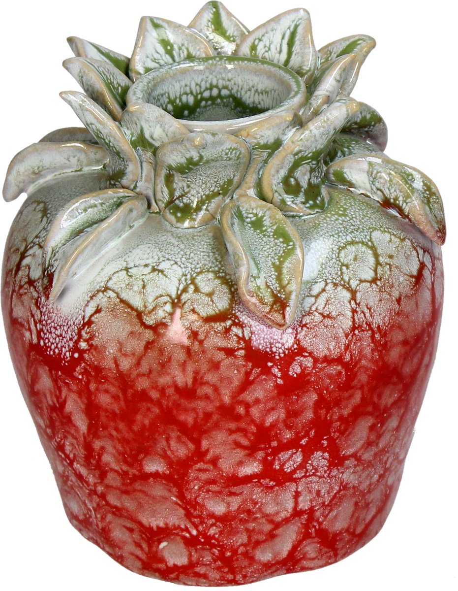 HD Collection Vase Steingut rot 13x13x15cm