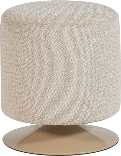 Woood Islen-Ottomane mit Drehfuß – Bouclé – Beige – 47 x 39 x 39